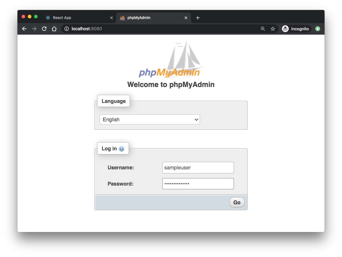 phpmyadmin docker images