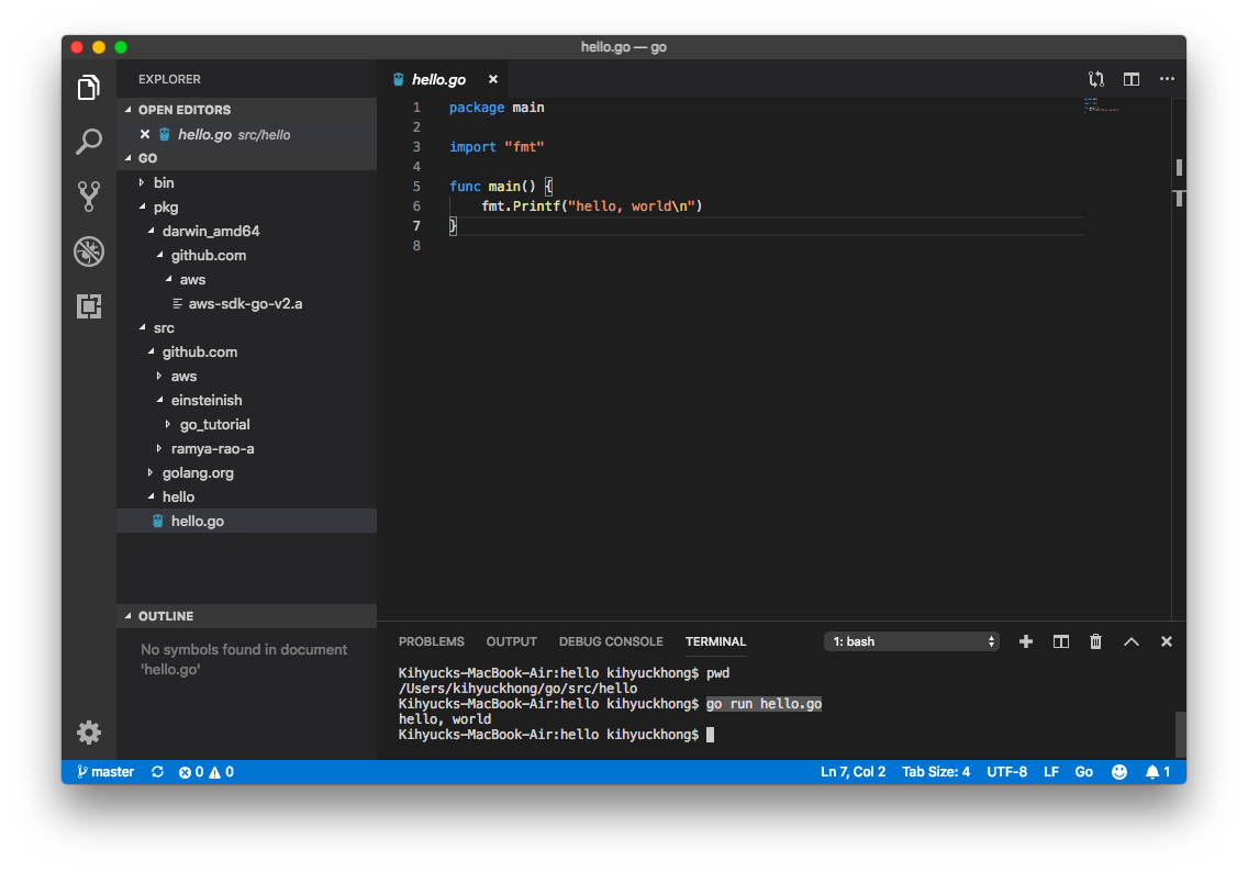 Golang Tutorial Visual Studio Code