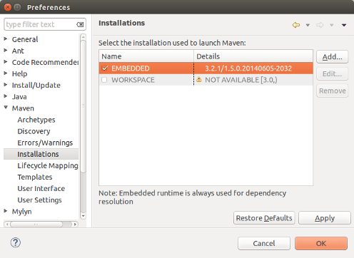 how to install maven in eclipse in ubuntu