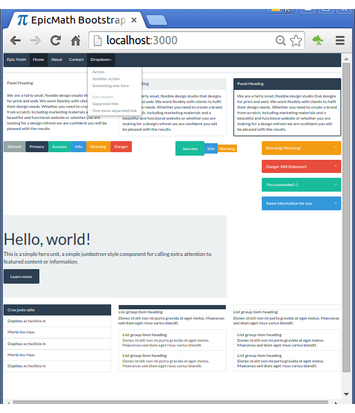 bootstrap sample page