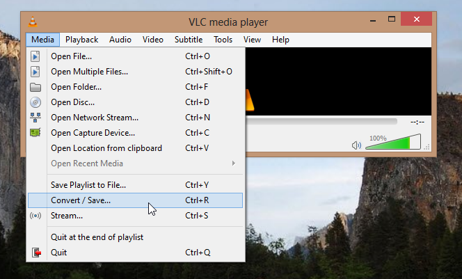 convert file with vlc