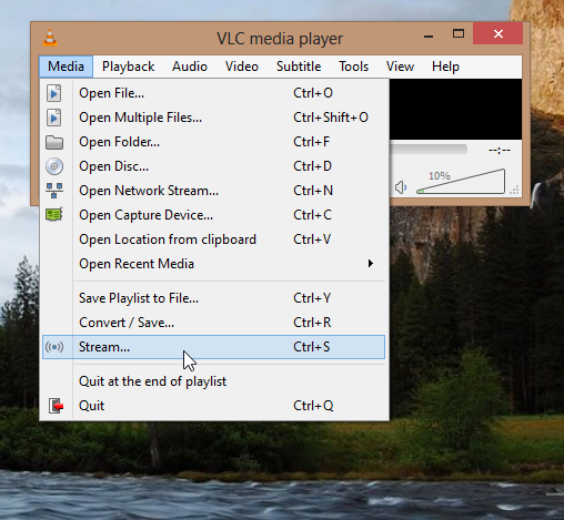 what is the vlc media player streaming option