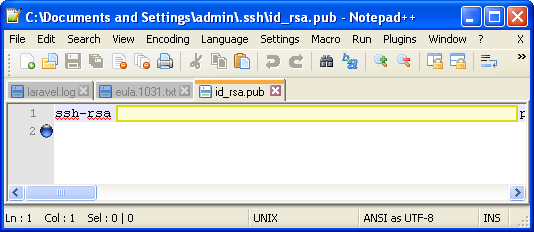 git windows generate ssh key